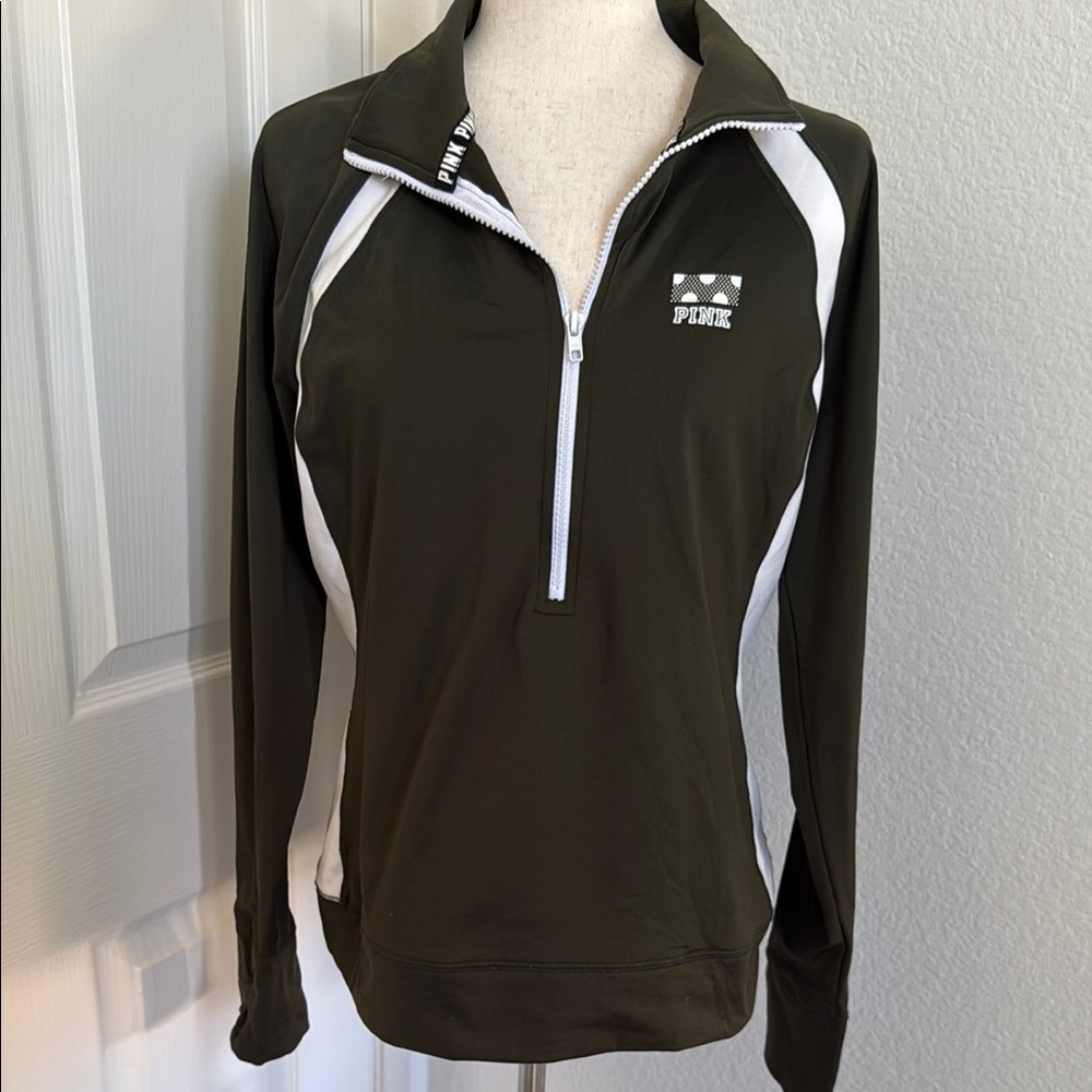 Victoria's Secret Olive green Half  Zippered Polo Sweatshirt